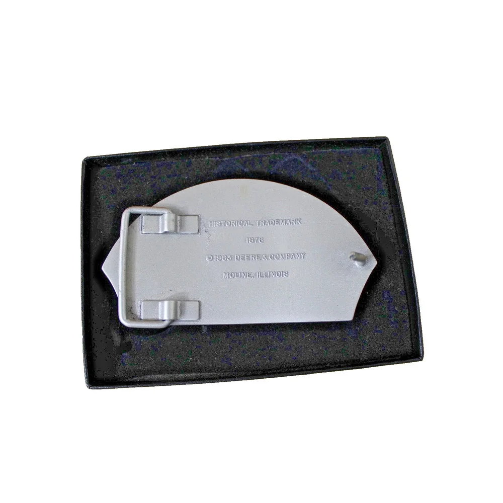 Vintage Pewter John Deere Belt Buckle Moline, Illinois Historical Trademark 1876